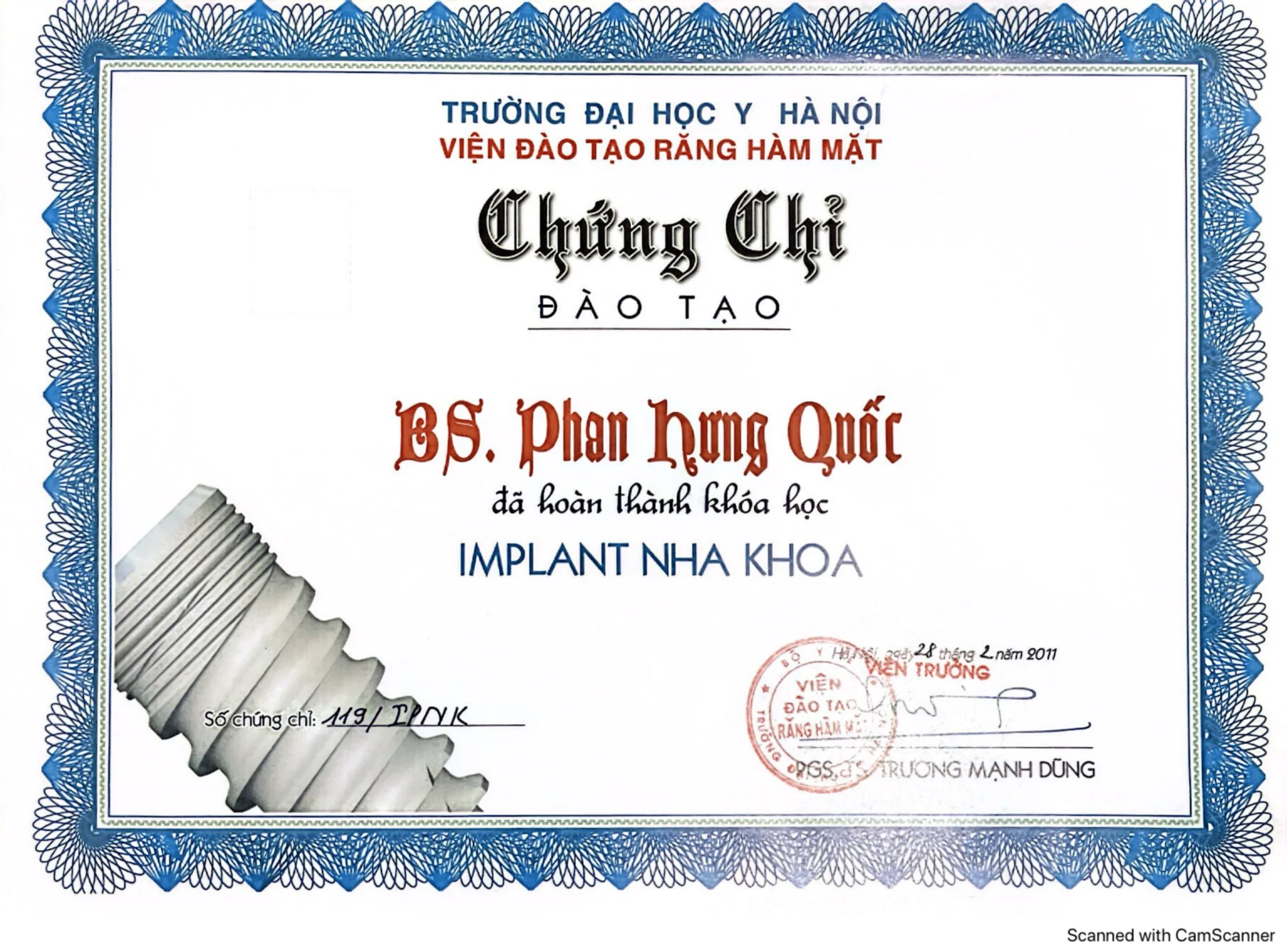 CHỨNG CHỈ MPLANT DR.QUỐC-1